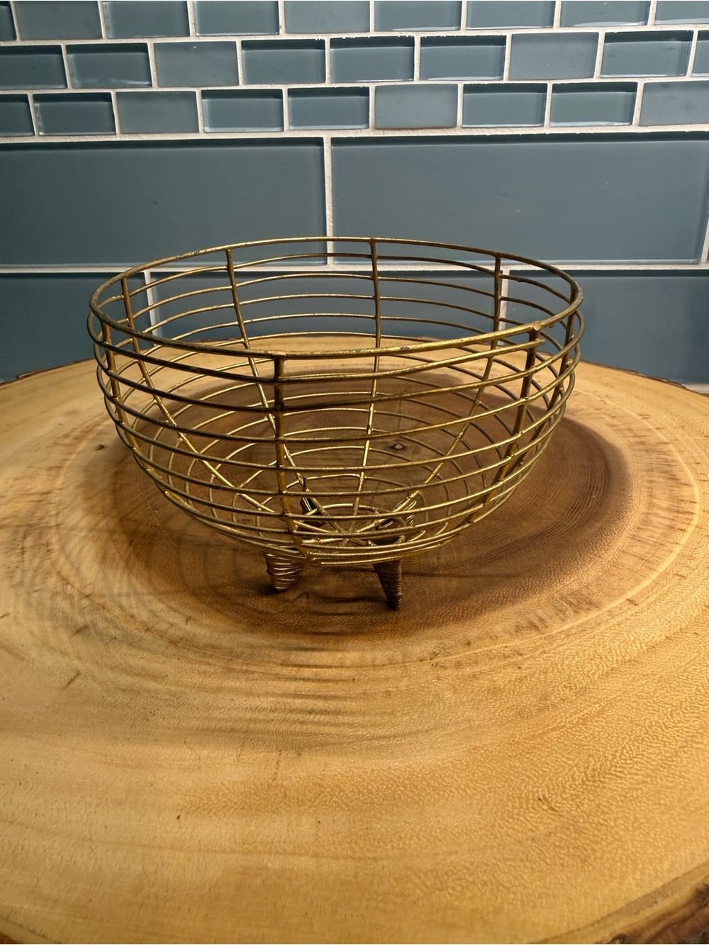 $3 Pier 1 Decorative Gold Wire Basket Small Bowl